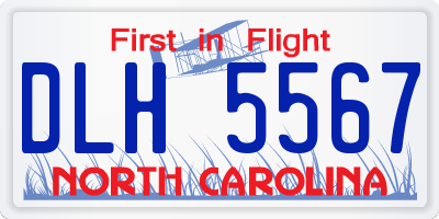NC license plate DLH5567