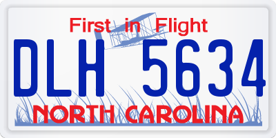 NC license plate DLH5634
