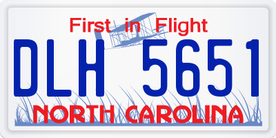 NC license plate DLH5651
