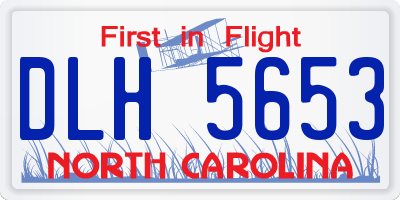 NC license plate DLH5653