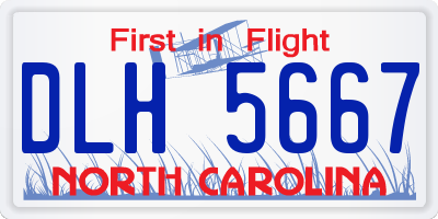 NC license plate DLH5667