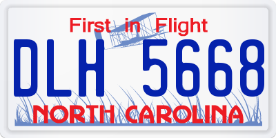 NC license plate DLH5668