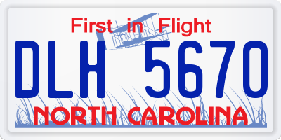 NC license plate DLH5670