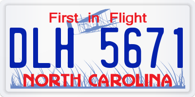 NC license plate DLH5671