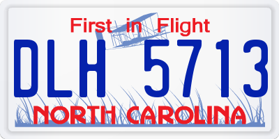 NC license plate DLH5713