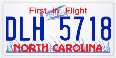 NC license plate DLH5718