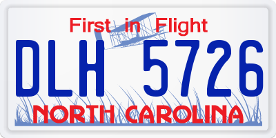 NC license plate DLH5726