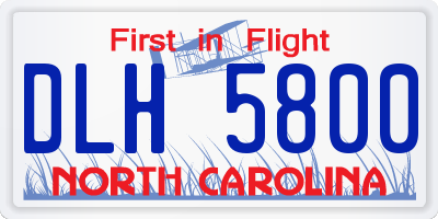 NC license plate DLH5800