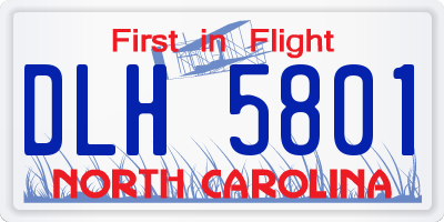 NC license plate DLH5801