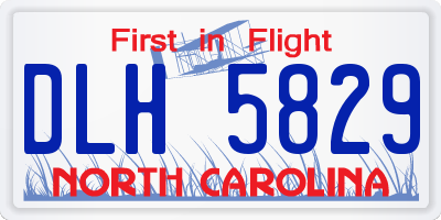 NC license plate DLH5829