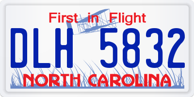 NC license plate DLH5832