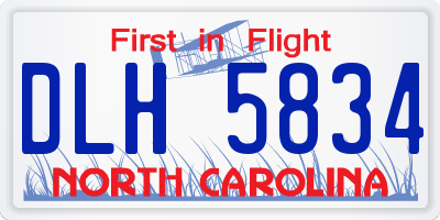 NC license plate DLH5834