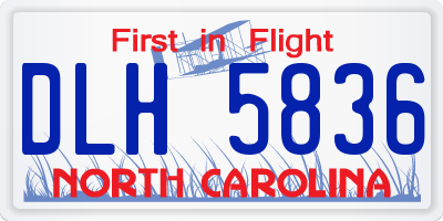NC license plate DLH5836