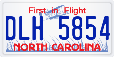 NC license plate DLH5854