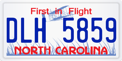 NC license plate DLH5859
