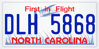NC license plate DLH5868