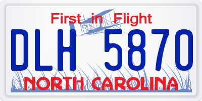 NC license plate DLH5870