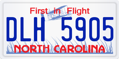 NC license plate DLH5905