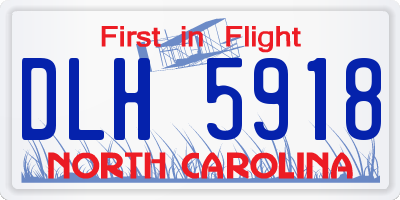 NC license plate DLH5918