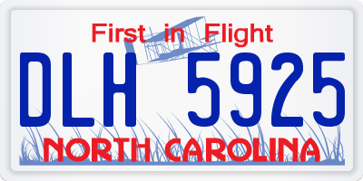 NC license plate DLH5925