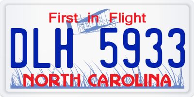 NC license plate DLH5933