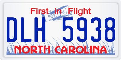 NC license plate DLH5938