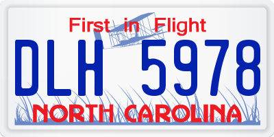 NC license plate DLH5978