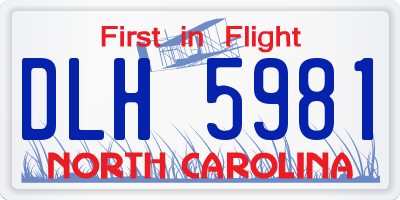 NC license plate DLH5981
