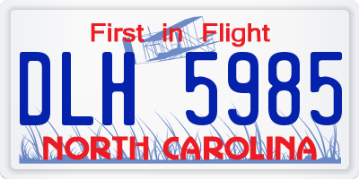 NC license plate DLH5985