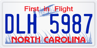 NC license plate DLH5987
