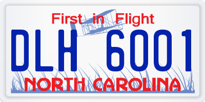 NC license plate DLH6001