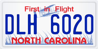 NC license plate DLH6020