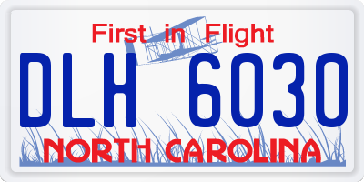 NC license plate DLH6030