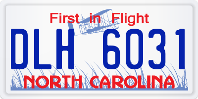 NC license plate DLH6031