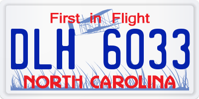 NC license plate DLH6033