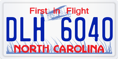 NC license plate DLH6040