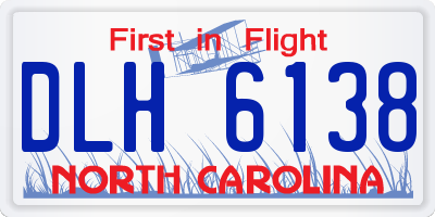 NC license plate DLH6138
