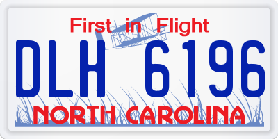 NC license plate DLH6196