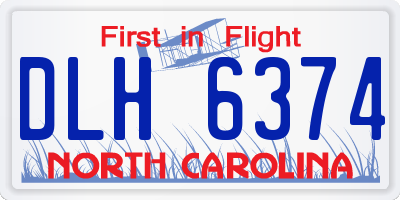 NC license plate DLH6374