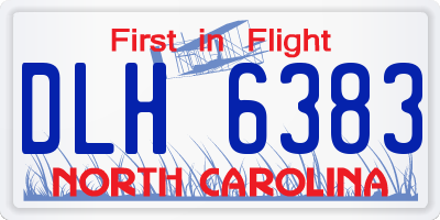 NC license plate DLH6383