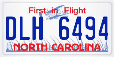 NC license plate DLH6494