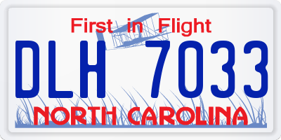 NC license plate DLH7033