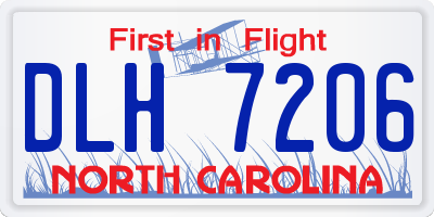 NC license plate DLH7206