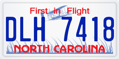 NC license plate DLH7418