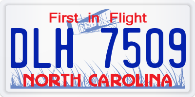 NC license plate DLH7509