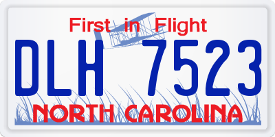 NC license plate DLH7523