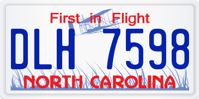 NC license plate DLH7598