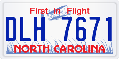 NC license plate DLH7671