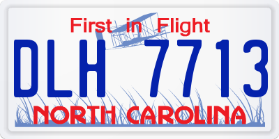 NC license plate DLH7713