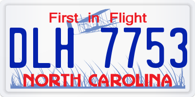 NC license plate DLH7753